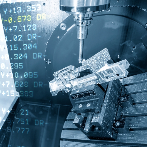5 axis CNC machining center cutting the aerospace parts
